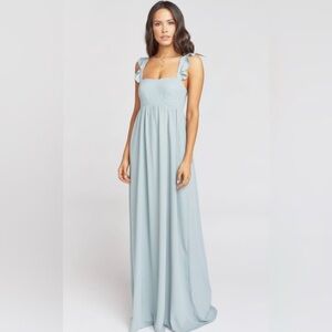 Show Me Your Mumu June Maxi Dress Steel Blue Chiffon Size XXS